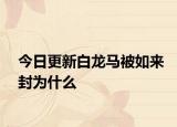 今日更新白龙马被如来封为什么