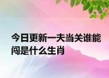 今日更新一夫当关谁能闯是什么生肖