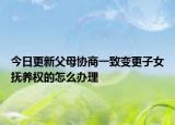 今日更新父母协商一致变更子女抚养权的怎么办理