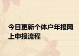 今日更新个体户年报网上申报流程