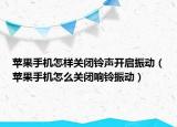 苹果手机怎样关闭铃声开启振动（苹果手机怎么关闭响铃振动）