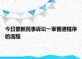 今日更新民事诉讼一审普通程序的流程