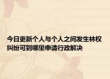 今日更新个人与个人之间发生林权纠纷可到哪里申请行政解决