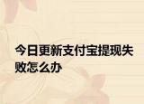 今日更新支付宝提现失败怎么办