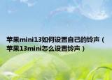 苹果mini13如何设置自己的铃声（苹果13mini怎么设置铃声）