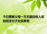今日更新父母一方无固定收入该如何支付子女抚养费