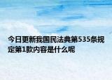 今日更新我国民法典第535条规定第1款内容是什么呢