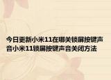 今日更新小米11在哪关锁屏按键声音小米11锁屏按键声音关闭方法