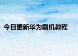 今日更新华为刷机教程