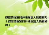 微信情侣空间开通后别人能看到吗（微信情侣空间开通后别人能看到吗）