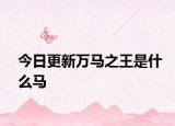 今日更新万马之王是什么马