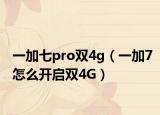 一加七pro双4g（一加7怎么开启双4G）
