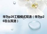 华为p20工程模式双清（华为p20怎么双清）