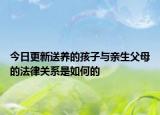 今日更新送养的孩子与亲生父母的法律关系是如何的