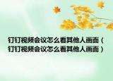 钉钉视频会议怎么看其他人画面（钉钉视频会议怎么看其他人画面）