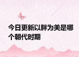 今日更新以胖为美是哪个朝代时期