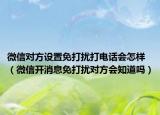 微信对方设置免打扰打电话会怎样（微信开消息免打扰对方会知道吗）