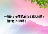 一加9 pro手机有ip68防水吗（一加9有ip68吗）
