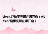 vivox27抬手亮屏在哪开启（vivox27抬手亮屏在哪开启）