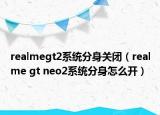 realmegt2系统分身关闭（realme gt neo2系统分身怎么开）