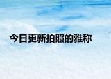 今日更新拍照的雅称