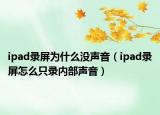 ipad录屏为什么没声音（ipad录屏怎么只录内部声音）
