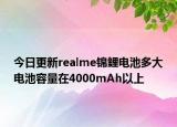 今日更新realme锦鲤电池多大电池容量在4000mAh以上