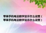苹果手机电量数字显示怎么设置（苹果手机电量数字显示怎么设置）