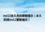 ios12永久关闭更新提示（永久关闭ios12更新提示）