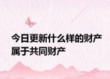 今日更新什么样的财产属于共同财产
