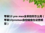 苹果13 pro max全景拍照怎么用（苹果13promax自拍镜像在设置哪里）
