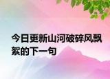今日更新山河破碎风飘絮的下一句