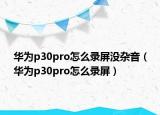华为p30pro怎么录屏没杂音（华为p30pro怎么录屏）