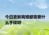 今日更新离婚都需要什么手续呀