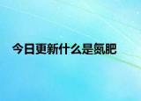 今日更新什么是氮肥