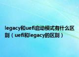 legacy和uefi启动模式有什么区别（uefi和legacy的区别）