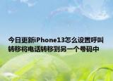 今日更新iPhone13怎么设置呼叫转移将电话转移到另一个号码中