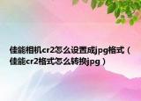 佳能相机cr2怎么设置成jpg格式（佳能cr2格式怎么转换jpg）
