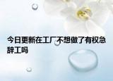 今日更新在工厂不想做了有权急辞工吗