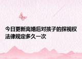 今日更新离婚后对孩子的探视权法律规定多久一次
