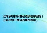 红米手机的开发者选项在哪里找（红米手机开发者选项在哪里）