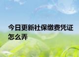 今日更新社保缴费凭证怎么弄