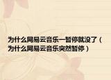 为什么网易云音乐一暂停就没了（为什么网易云音乐突然暂停）
