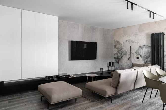 老外也爱中国风,波兰小伙用水墨画做背景墙,全屋档次瞬间提升