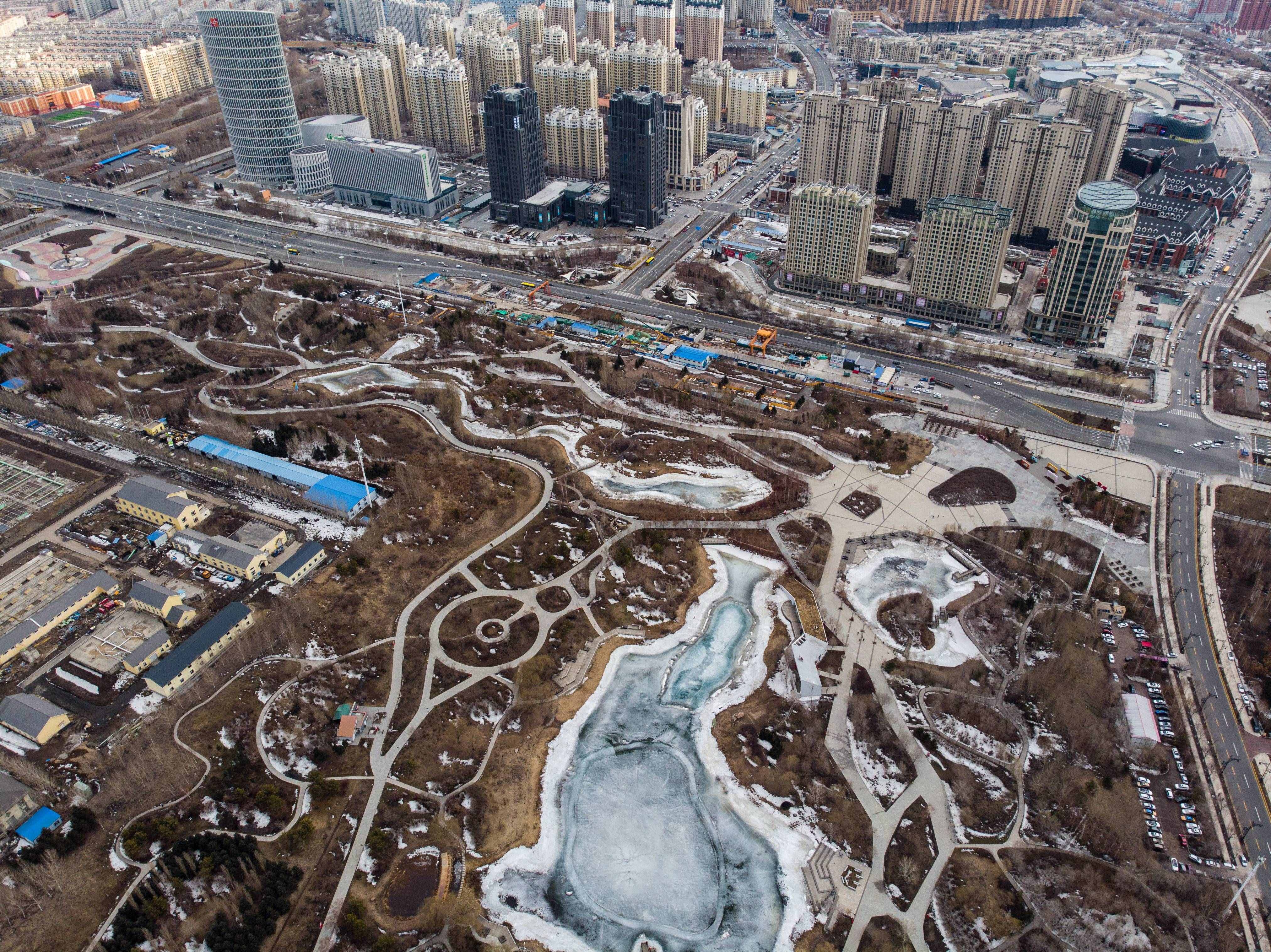 航拍哈尔滨房价最高地方，群力新区