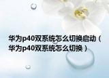 华为p40双系统怎么切换启动（华为p40双系统怎么切换）