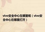 vivo安全中心在哪里呢（vivo安全中心在哪里打开）