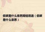 低碳是什么意思网络用语（低碳是什么意思）