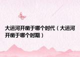 大运河开凿于哪个时代（大运河开凿于哪个时期）