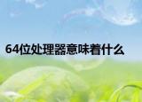 64位处理器意味着什么